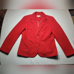 Talbots Button Red Suit Blazer Coat sz 12P LK4907